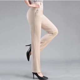 Brand Casual Pants Woman Winter Fleece Fashion High Waist Elegant Slim Black Straight Pants Thicken Large Size Trousers