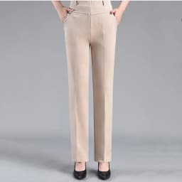 Brand Casual Pants Woman Winter Fleece Fashion High Waist Elegant Slim Black Straight Pants Thicken Large Size Trousers