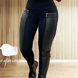 Pantalon Femme Women's Black Spliced trousers Women's Slim Sexy Casual Pants Roupas De Inverno Feminina Mulher Pantaloni Donna