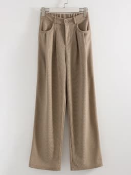 Streamgirl Corduroy Straight Pants Women High Waist Casual Wide Leg Trousers Beige Spring Women Brown Pants Vintage Formal