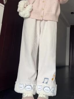 Japanese Kawaii Pants Full Length Women Cartoon Pattern Casual Sweet Harajuku Y2K Aesthetic Subculture Spring Cute Pants 2026