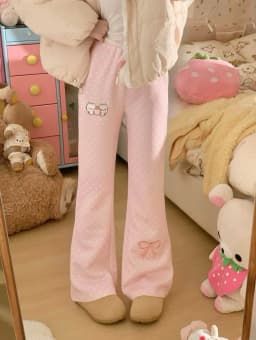 Japanese Kawaii Pants Full Length Women Cartoon Pattern Casual Sweet Harajuku Y2K Aesthetic Subculture Spring Cute Pants 2026