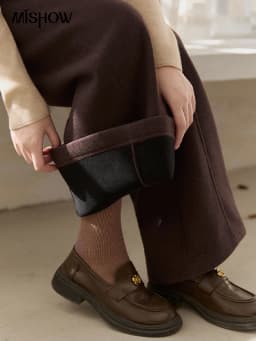 MISHOW High Waist Wide Leg Pants for Women 2025 Winter Casual Loose Thick Fleece Warm Knit Pants Straight Trousers MXE92K1127