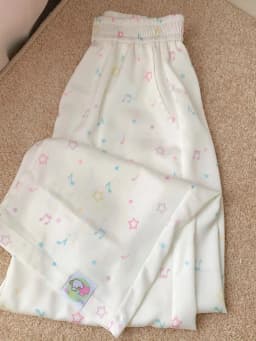 Sweet Kawaii Cinnamoroll Inspired Star Music Note Print Wide Leg Pants Elastic Waist Casual Loose Trousers Summer Women Younger