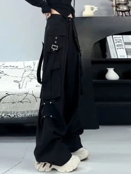 Slimming High Waist Wide Leg Casual Pants Women's New Summer Loose Straight Korean Style Commute Polyester Fiber Long Pants
