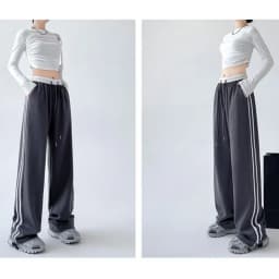 New Ins Fashion Girls Patchwork Sweatpants Lady High Waist Comfortable Baggy Trousers Female Korean Classic Wide Leg Pants