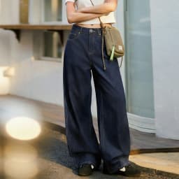 Maden Women's Lightweight Wide Leg Pants Straight Loose High Waist Casual Zipper Solid Trousers for Spring Summer