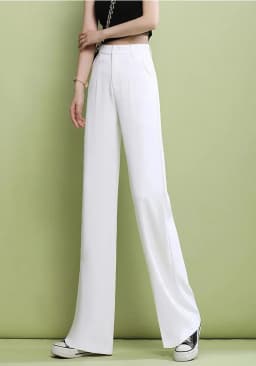 Elegant Trousers for Women Dress Pants Fashion Casual White Fluid Long Summer Woman Suit Pants 2025 Straight Hot Wide Leg Loose