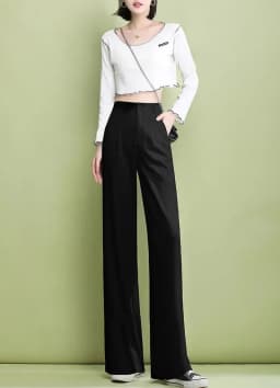 Elegant Trousers for Women Dress Pants Fashion Casual White Fluid Long Summer Woman Suit Pants 2025 Straight Hot Wide Leg Loose