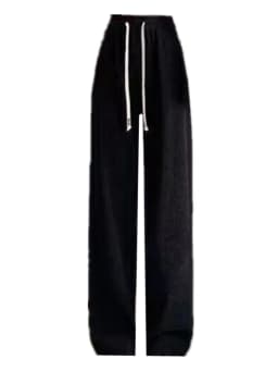 Afashion Lamb Velvet Wide Leg Pants Women's Thickened Autumn Winter Casual Slim Fit Corduroy Warm Straight Leg Trousers Hi