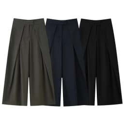 BSAY Pleated Pants for Women Fashion Autumn Winter New Solid Color Chic Female Elastic High Waist Wide Leg Trousers Mujer