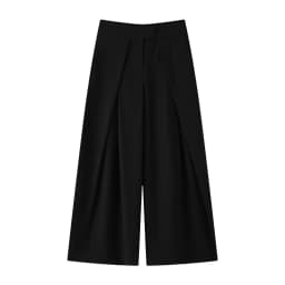 BSAY Pleated Pants for Women Fashion Autumn Winter New Solid Color Chic Female Elastic High Waist Wide Leg Trousers Mujer