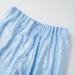 Fashion Women's Sparkle Sequin Pants 2026 New Y2k Girls Lightweight Elastic Waist Wide Leg Loose Pants Trousers