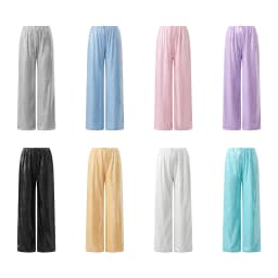 Fashion Women's Sparkle Sequin Pants 2026 New Y2k Girls Lightweight Elastic Waist Wide Leg Loose Pants Trousers