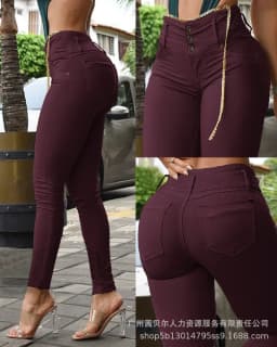 High Waist Pocket Design Skinny Pants Women Pant High Waist Trousers Slim Fit Sexy Pencil Pants Capris 2023 White Autumn Winter
