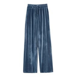 Big size Autumn Women Wide Leg Pants Casual High Elastic Waist Pockets velvet pants Fashion elegant Winter velour Trousers