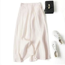 2026 Summer Women's Culottes Cotton Linen Cropped Wide Leg Pants Elastic Waist Casual Palazzo Clean Fit Trousers with Pockets