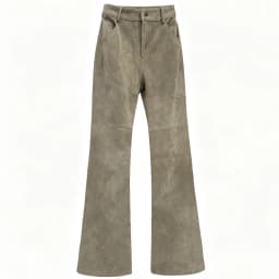 YOLOAgain Real Suede Trousers Women Genuine Sheepskin Straight Pants Female