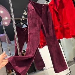 YOLOAgain Real Suede Trousers Women Genuine Sheepskin Straight Pants Female