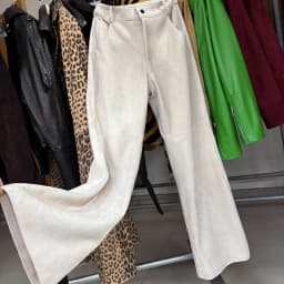 YOLOAgain Real Suede Trousers Women Genuine Sheepskin Straight Pants Female