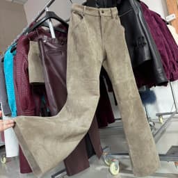 YOLOAgain Real Suede Trousers Women Genuine Sheepskin Straight Pants Female