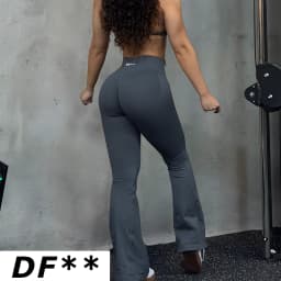DF‑LOGO Women Seamless Flare Yoga Pants Quick Dry Breathable Butt Lifting Flared Leggings for Gym Pilates Workout Fitness