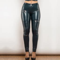 Shascullfites Melody Blue Leather Pants for Women Gothic Biker Style Punk PU Clothing Female Gothic Fashion