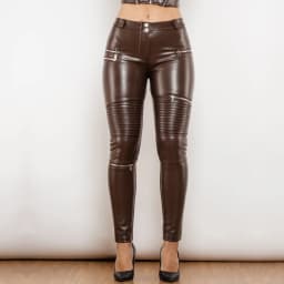 Shascullfites Melody Blue Leather Pants for Women Gothic Biker Style Punk PU Clothing Female Gothic Fashion
