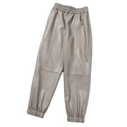 Cargo Pants Women Casual 2026 Winter Autumn New Fashion Genuine Leather Pants Streetwear Trousers