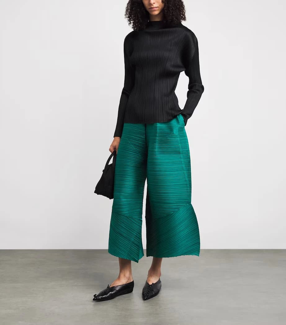 Miyake Pleated Women's Casual Elastic Wide-leg Flared Pants