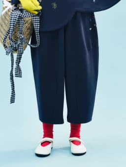 imakokoni Navy Loose Wide Leg Cropped Harem Pants Trousers Women's Pants Casual Female Clothing for Women