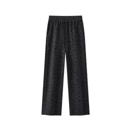 Semir Women Pants Fleece Lined Leopard Print Loose Fit Wide Leg Elastic Waist Street Style Retro Style 2026 Winter Full Length