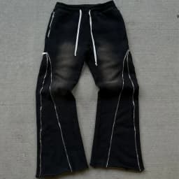 Autumn Winter Vintage Design Zipper Stitching Couples Slacks Sports EMO Men Women Pants Hip Hop Rock High Street Loose Trousers