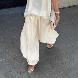 TARUXY Fashion Ruched Long Trousers Women's Elastic Waist Elegance Solid Leisure Trousers 2025 Autumn Commuting Clothing Female