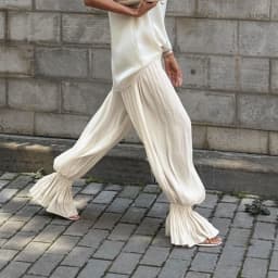 TARUXY Fashion Ruched Long Trousers Women's Elastic Waist Elegance Solid Leisure Trousers 2025 Autumn Commuting Clothing Female