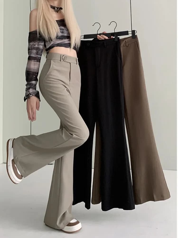 Summer Casual Wide Leg Pants Women's High Waist Long Trousers Draping Feel Good Fit Slimming Effect Business Sle Commute