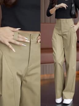 Trendy High Waist Wide Leg Pants Casual Workwear Spring Autumn Loose Slimming Long Trousers Geometry Pattern Ladies Jeans