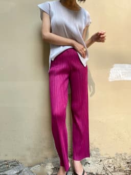 Miyake Pleated Pants Women Clothes New Color Korean Fashion High Waist Elegant Casual Classic Basic Pocket Straight Pants