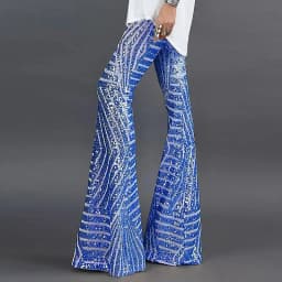 Sequin High Waist Flare Pants women Streetwear Wild Basic Slim fit Casual Summer New Women's Pants