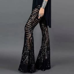 Sequin High Waist Flare Pants women Streetwear Wild Basic Slim fit Casual Summer New Women's Pants
