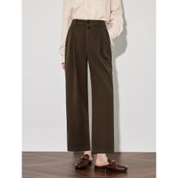 TOYOUTH Women Casual Pants 2024 Autumn and Winter New Ankle Length Stright Wide Leg Woolen Suit Pants