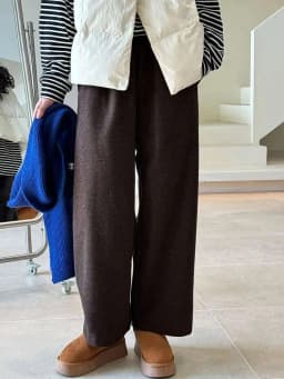 [LANMREM] Vintage Woolen Pants For Women Straight Wide Leg Trousers Office Lady Warm Loose Clothing 2025 Winter New 26C867
