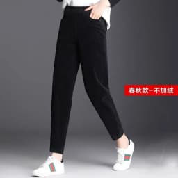 Women's Thiened Lamb Velvet Casual Pants Autumn Winter Loose Fce Lined Thi Corduroy Outerwear Large Size Warm Cotton P...