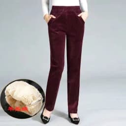 Women's Thiened Lamb Velvet Casual Pants Autumn Winter Loose Fce Lined Thi Corduroy Outerwear Large Size Warm Cotton P...