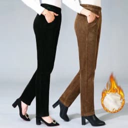 Women's Thiened Lamb Velvet Casual Pants Autumn Winter Loose Fce Lined Thi Corduroy Outerwear Large Size Warm Cotton P...