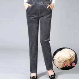 Women's Thiened Lamb Velvet Casual Pants Autumn Winter Loose Fce Lined Thi Corduroy Outerwear Large Size Warm Cotton P...