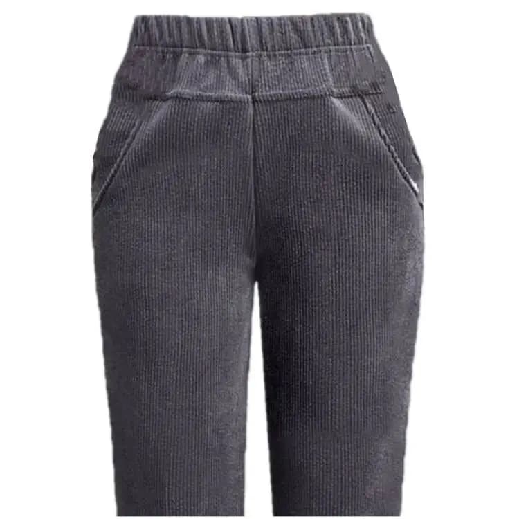Women's Thiened Lamb Velvet Casual Pants Autumn Winter Loose Fce Lined Thi Corduroy Outerwear Large Size Warm Cotton P...