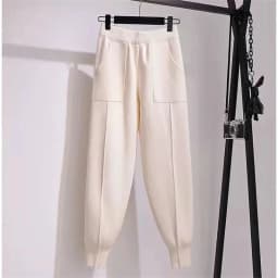Women pants autumn and winter black casual knitted pants loose elastic spring and autumn nine points Harlan radish pencil pants