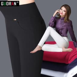 2022 winter warm Women Pencil Pants Candy Color High elasticity Female Skinny pants female trousers Leggings clothes S-6XL