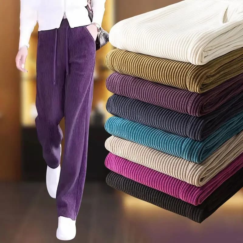 Corduroy Harlan Pants Women's 2025 Autumn/Winter New High Waist Loose Elegant Casual Ladies Pants Fashion Versatile Female Pants